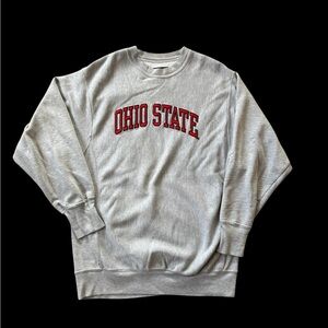 Vintage Ohio State Crewneck Sweatshirt Mens Medium Gray Spell Out Steve & Barrys